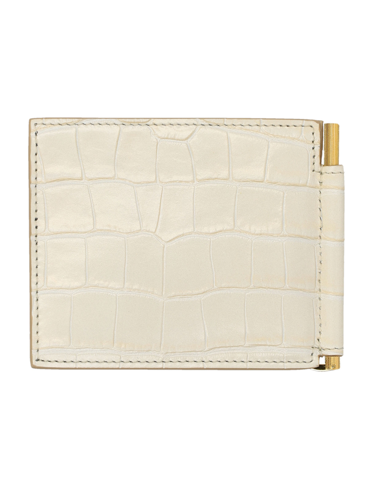 TOM FORD Luxurious Croc-Embossed Leather Money Clip Wallet 9x12cm