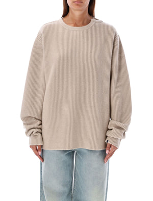 EXTREME CASHMERE Luxe Ribbed Cashmere Crew Neck Sweater