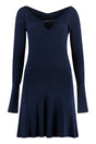 JACQUEMUS Blue Knit Mini-Dress with V-Neck and Flared Hem for Women - SS24