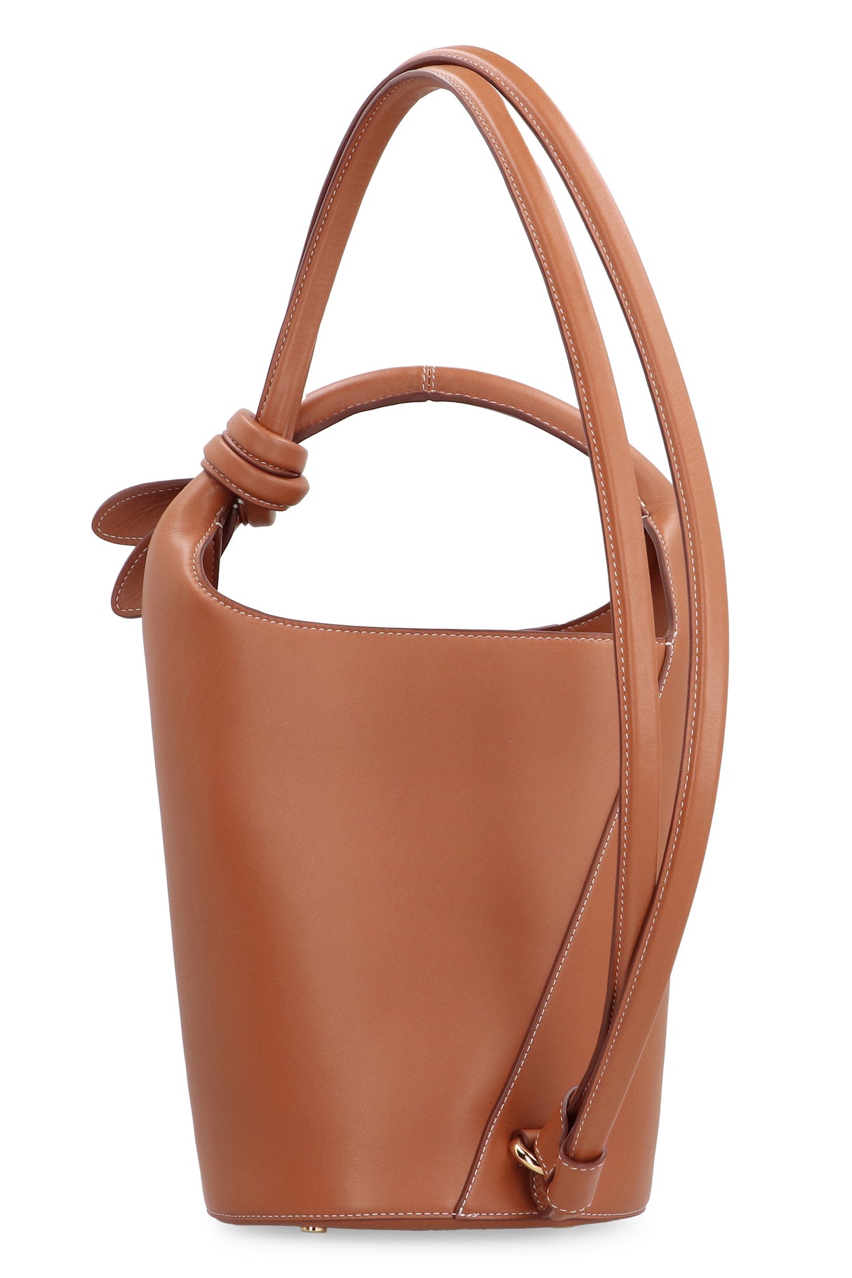 JACQUEMUS Chic Mini Bucket Bag in Saddle Brown - 22x39x22 cm