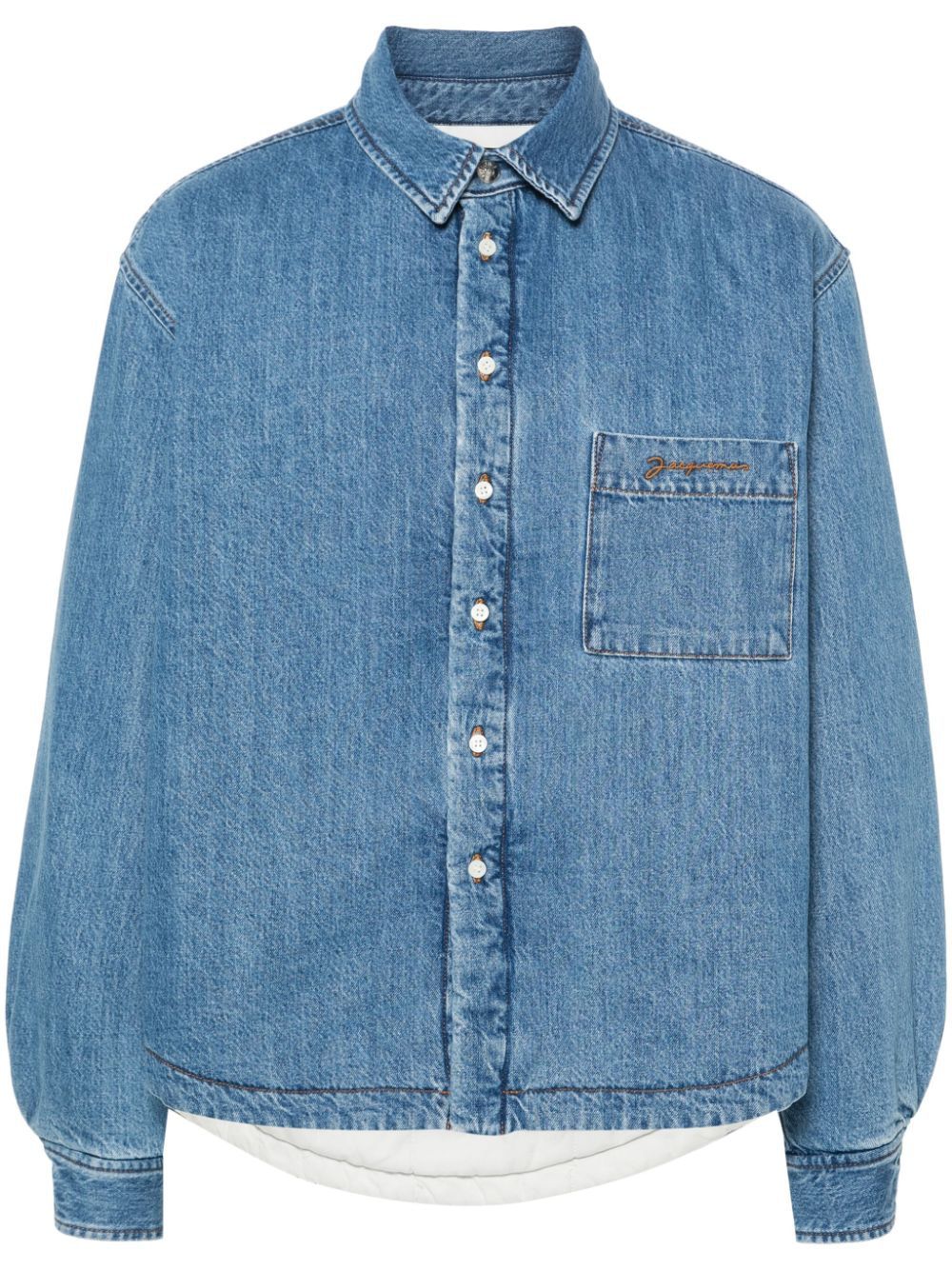 JACQUEMUS Men's Cotton Tabac Blue Shirt