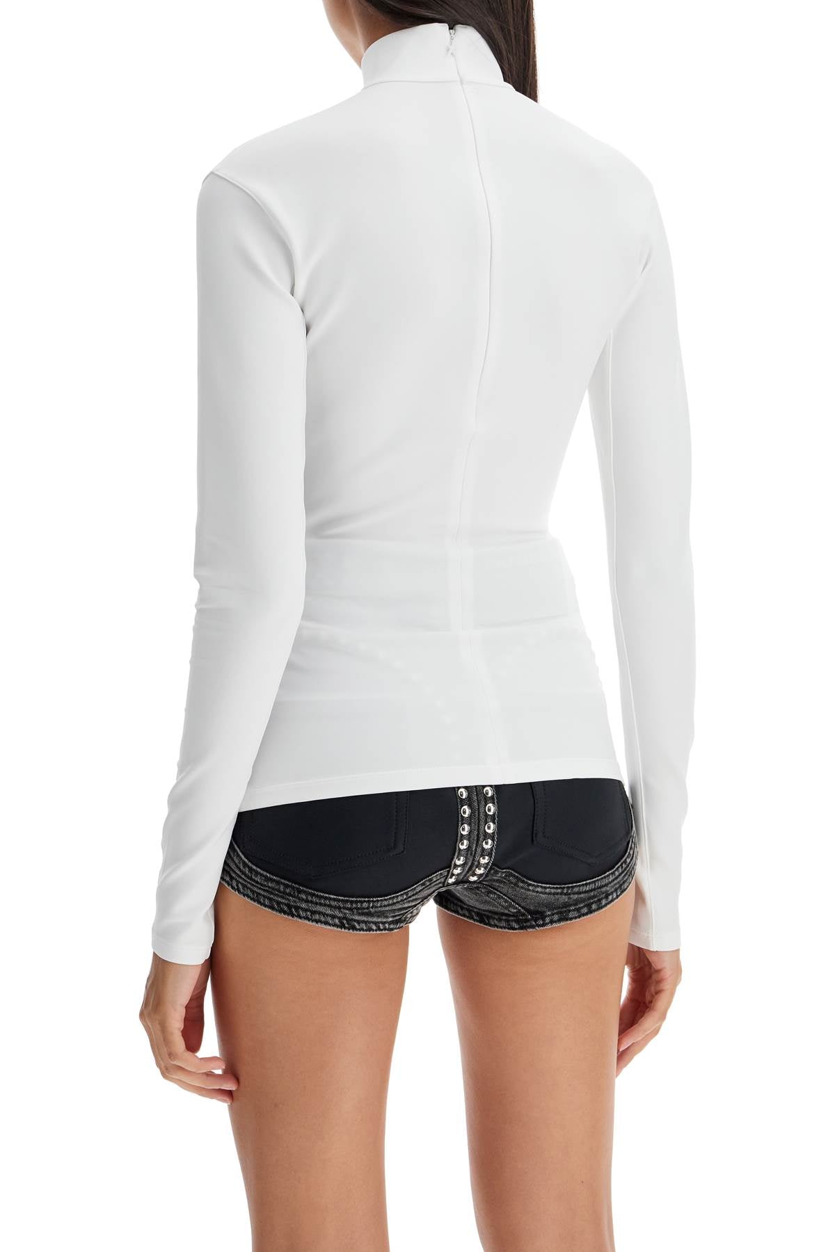 MUGLER Fitted Long-Sleeved Star Cut-Out Top