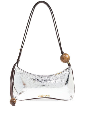 JACQUEMUS Silver Mini Kiss Pearl Handbag