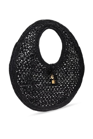 JACQUEMUS Mini Round Raffia Handbag