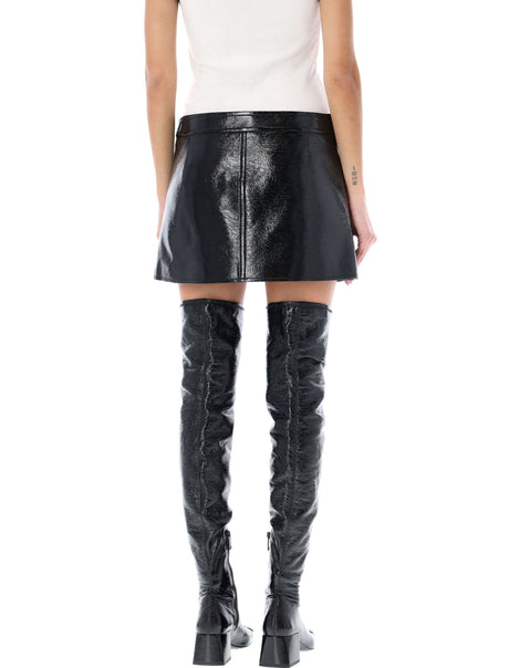 COURREGÈS Black Zipped Vinyl Mini Skirt