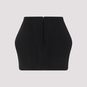 MUGLER Black Viscose Mini Skirt for Women - SS24 Collection