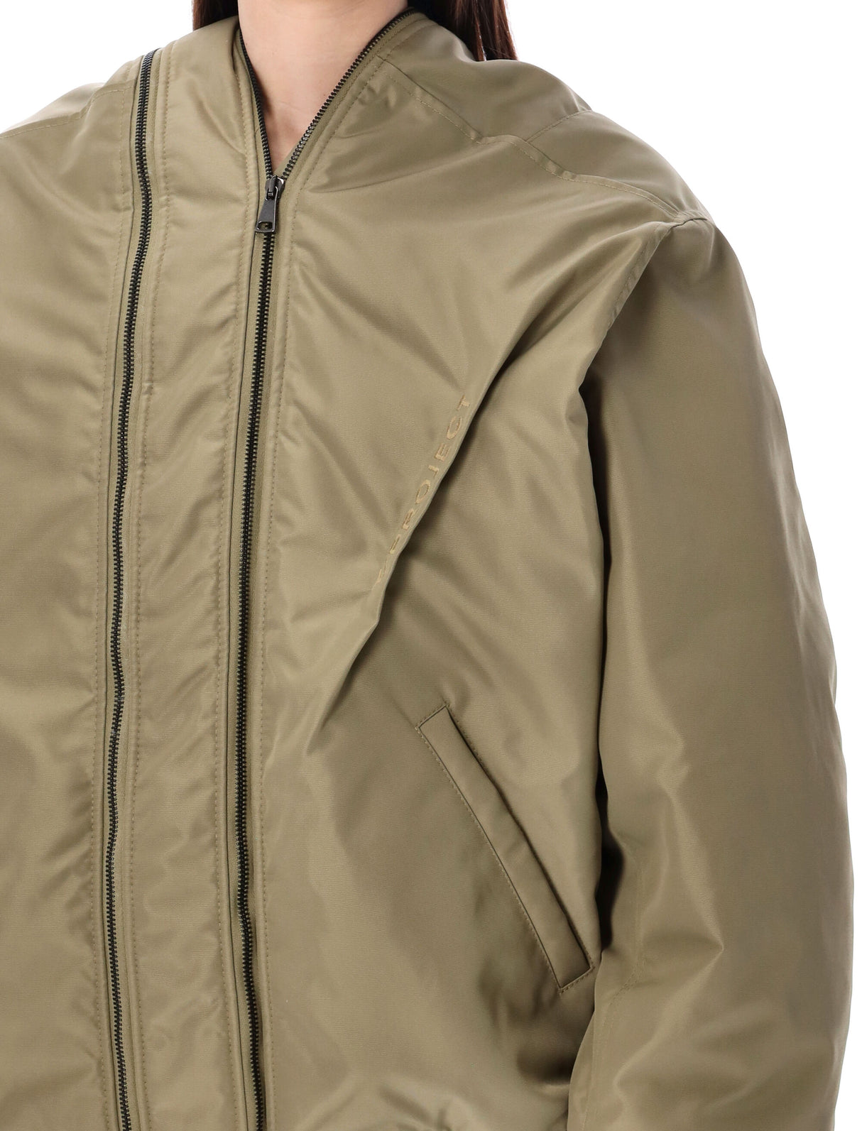 Y/PROJECT Double Zip Bomber Jacket for Men - Dark Beige