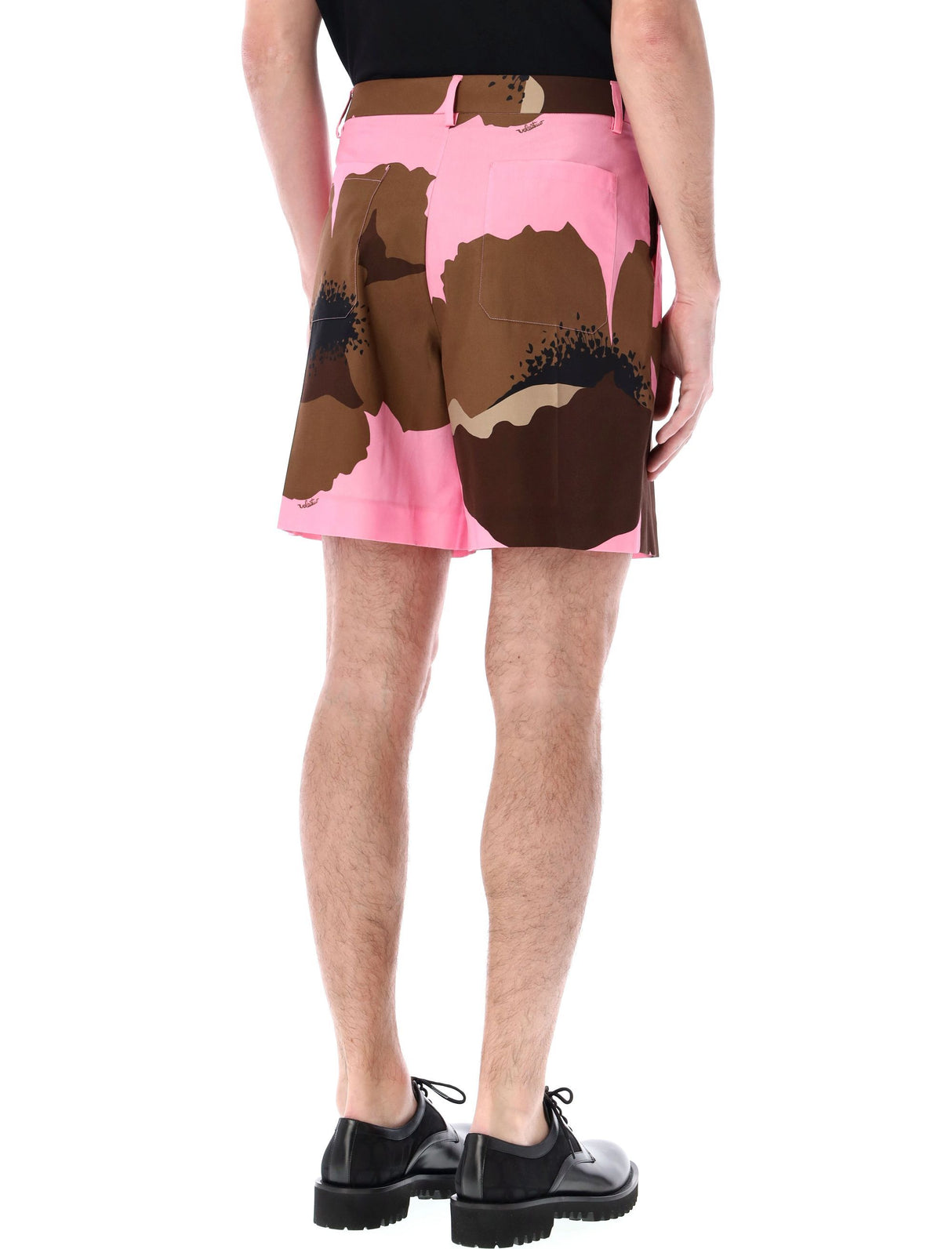 VALENTINO GARAVANI Floral Print Bermuda Shorts for Men in Bubble/Clay