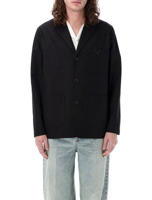 Men's Black V Detail Jacket for SS24 by Valentino Garavani