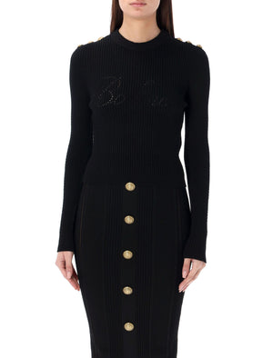 BALMAIN Signature Knit Jumper for Women - Black