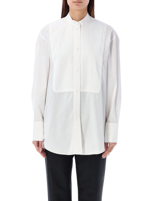 ISABEL MARANT Elegant White Shirt with Stand-Up Collar and Pleated Bib