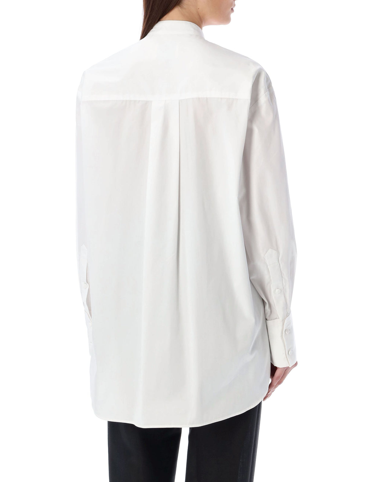 ISABEL MARANT Elegant White Shirt with Stand-Up Collar and Pleated Bib