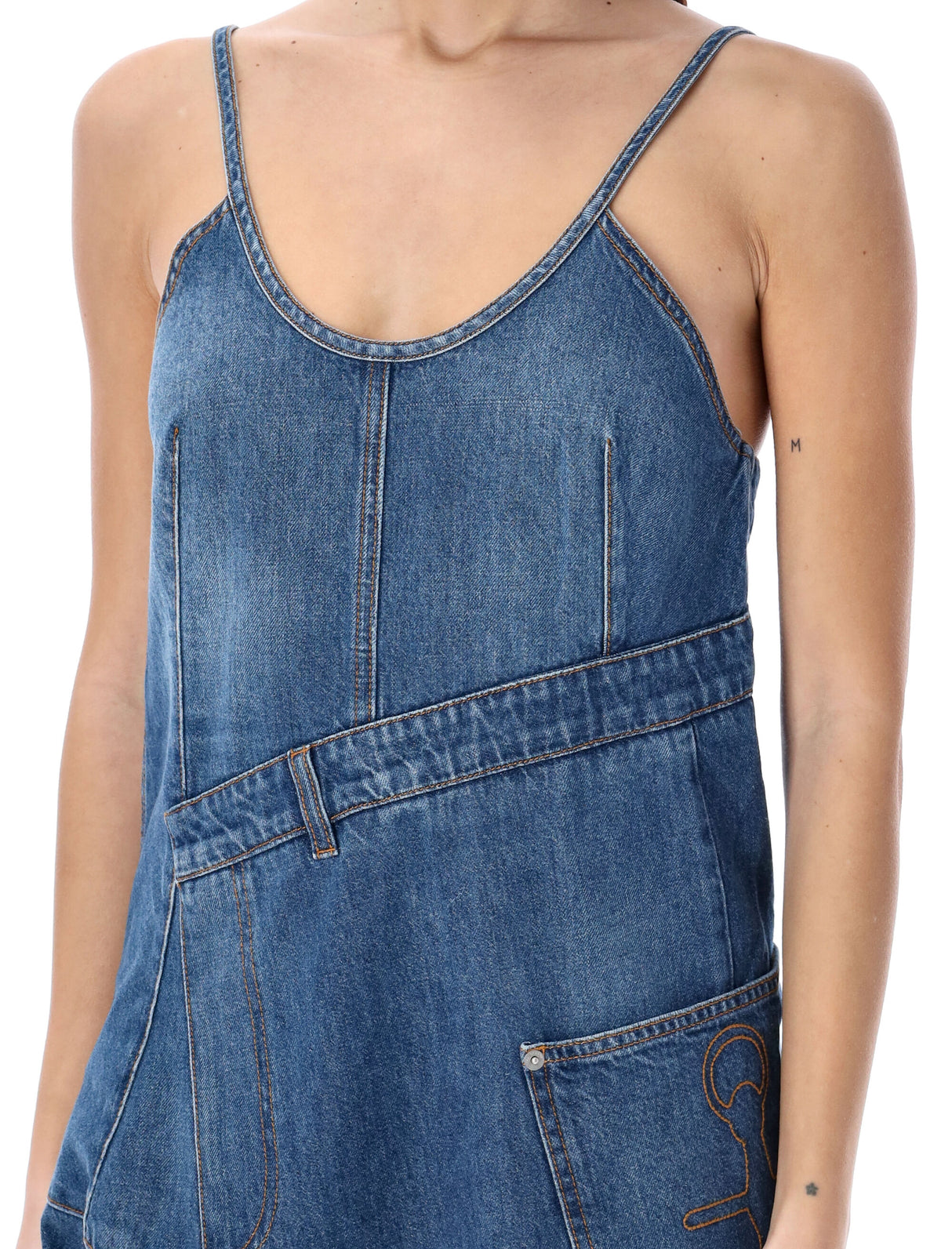 JW ANDERSON Twisted Denim Dress for Women in Light Blue