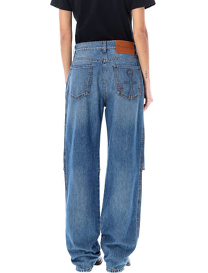 JW ANDERSON Light Blue Cut-Out Knee Bootcut Jeans for Women - SS24