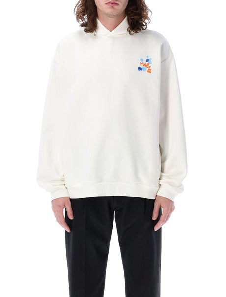 MARNI Men's White Cotton Hoodie for SS24