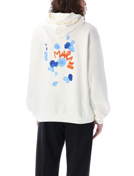 MARNI Men's White Cotton Hoodie for SS24