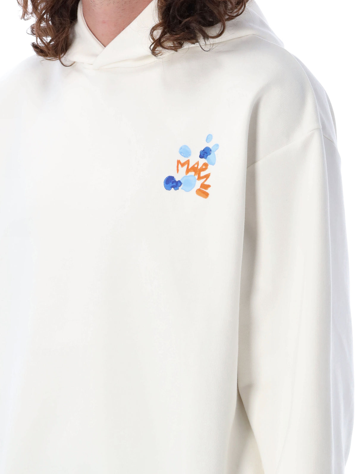 MARNI Men's White Cotton Hoodie for SS24