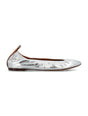 LANVIN Metallic Leather The Ballerina Flat - Round Toe Women's Shoes