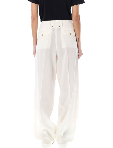 GOLDEN GOOSE Aged White Wool Blend Joggers Pants for Women