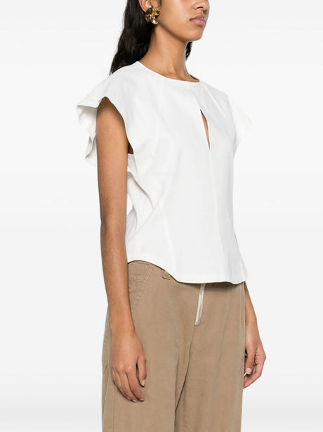 ISABEL MARANT White Hemp Blend Top for Women - Spring/Summer 2024 Collection