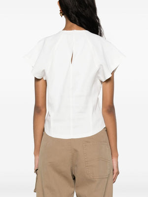 ISABEL MARANT White Hemp Blend Top for Women - Spring/Summer 2024 Collection