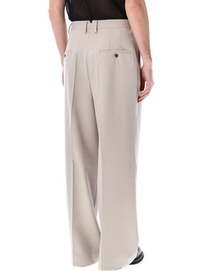 AMI PARIS Light Beige High Waist Large Trousers for Men