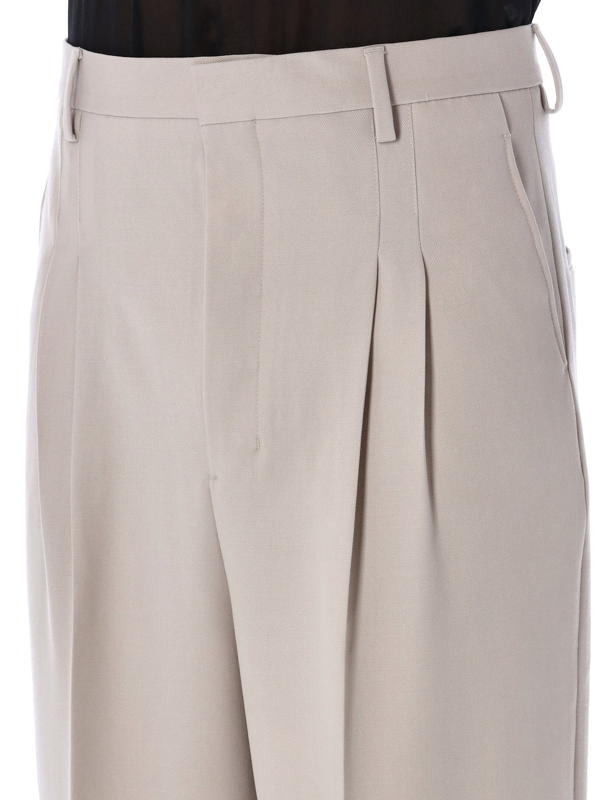 AMI PARIS Light Beige High Waist Large Trousers for Men