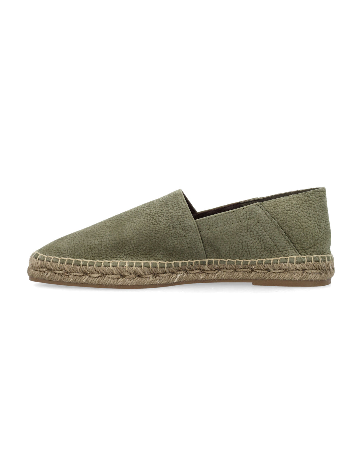 TOM FORD Olive and Ecru Square Toe Slip-On Espadrilles for Men