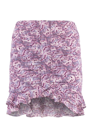 ISABEL MARANT Bold and Beautiful: Purple Printed Silk Skirt for Women