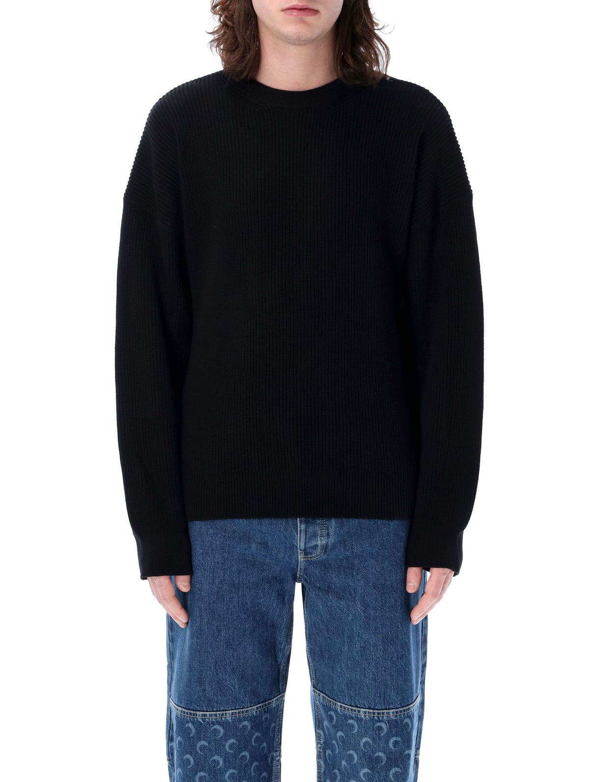 Men's Cotton Knit Sweater with Moon Logo by Marine Serre