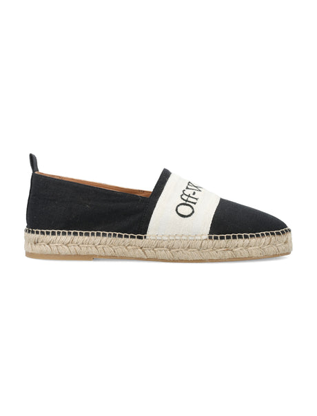 OFF-WHITE Black Linen and Cotton Blend Bookhish Espadrillas for Men