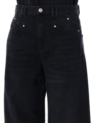 ISABEL MARANT Washed-Out Blue Cotton Denim Jeans for Women