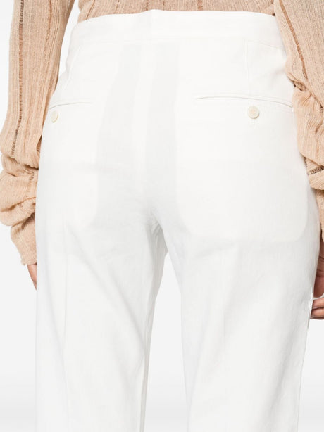 White Hemp-Blend Pants for Women in SS24 Collection by Isabel Marant