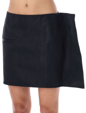 JW ANDERSON Exaggerated Side Panel Mini Skirt in Black for Women