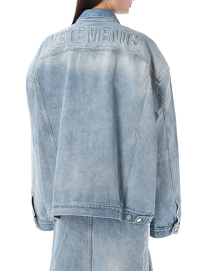 VETEMENTS Men's Blue Logo Denim Jacket - SS24 Collection