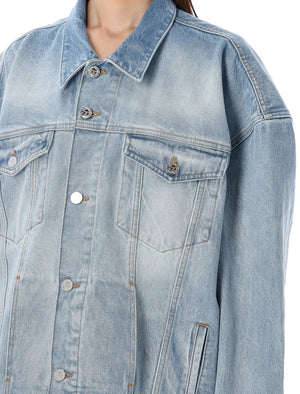 VETEMENTS Men's Blue Logo Denim Jacket - SS24 Collection