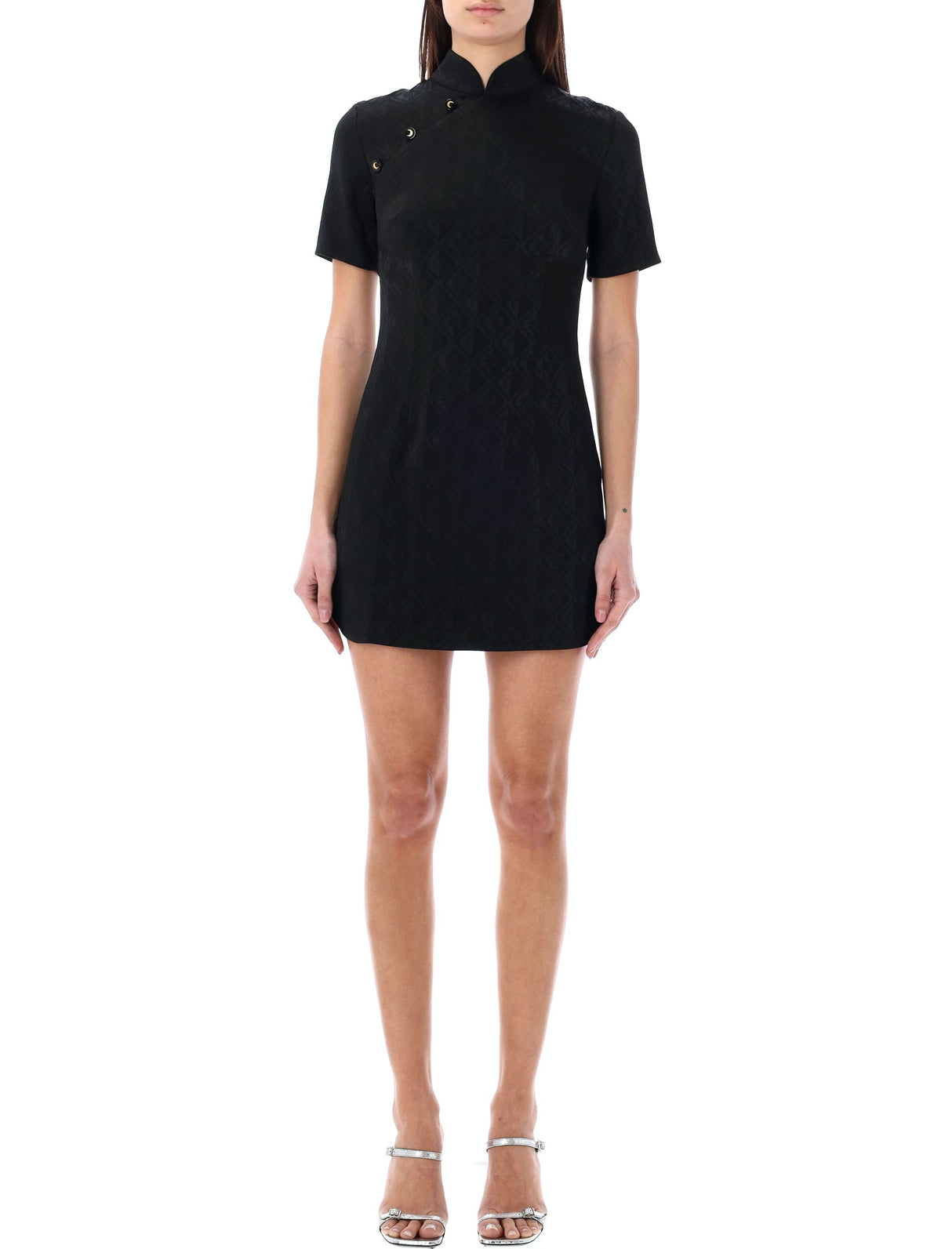 MARINE SERRE Jacquard Viscose Mini Dress in Black for Women