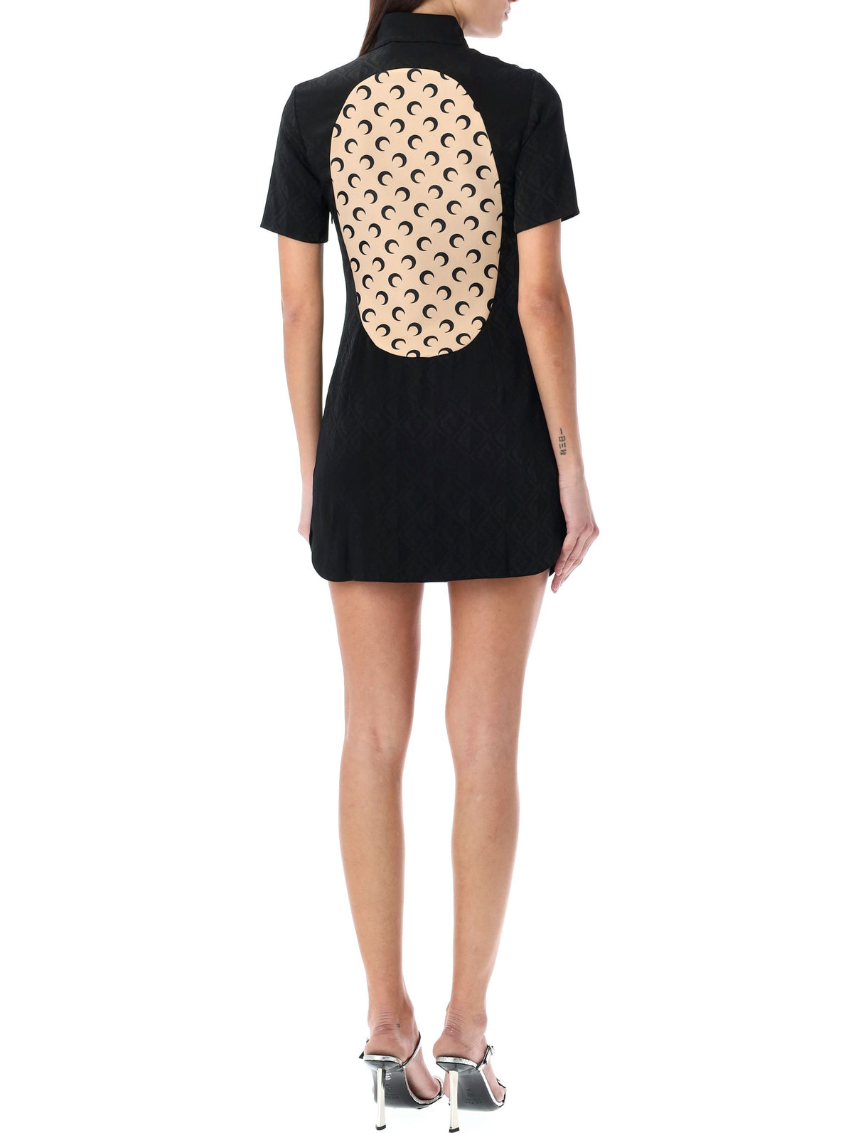 MARINE SERRE Jacquard Viscose Mini Dress in Black for Women