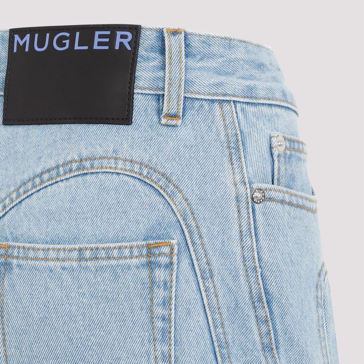 MUGLER Navy Cotton Jeans for Women from SS24 Collection