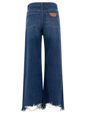 CHLOÉ Cropped Wide-Leg High Rise Jeans