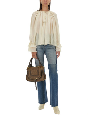 CHLOÉ Oversized Silk Top - Size 38