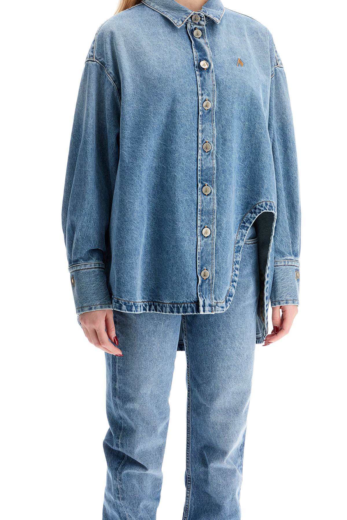 THE ATTICO Asymmetric Denim Overshirt - Size IT 38