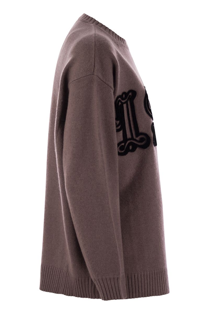 MAX MARA Oversized Monogram Pullover in Wool & Cashmere - Relaxed Fit