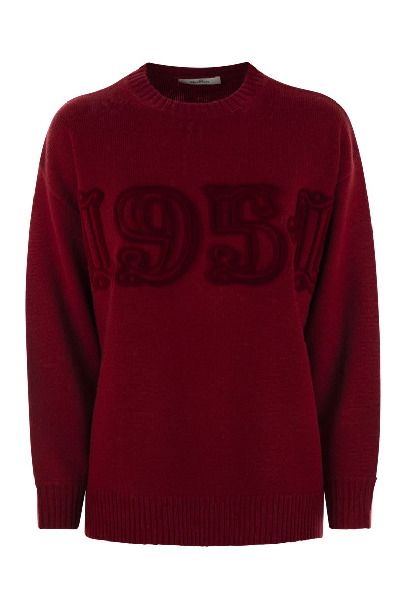 MAX MARA Oversized Monogram Pullover in Wool & Cashmere - Relaxed Fit