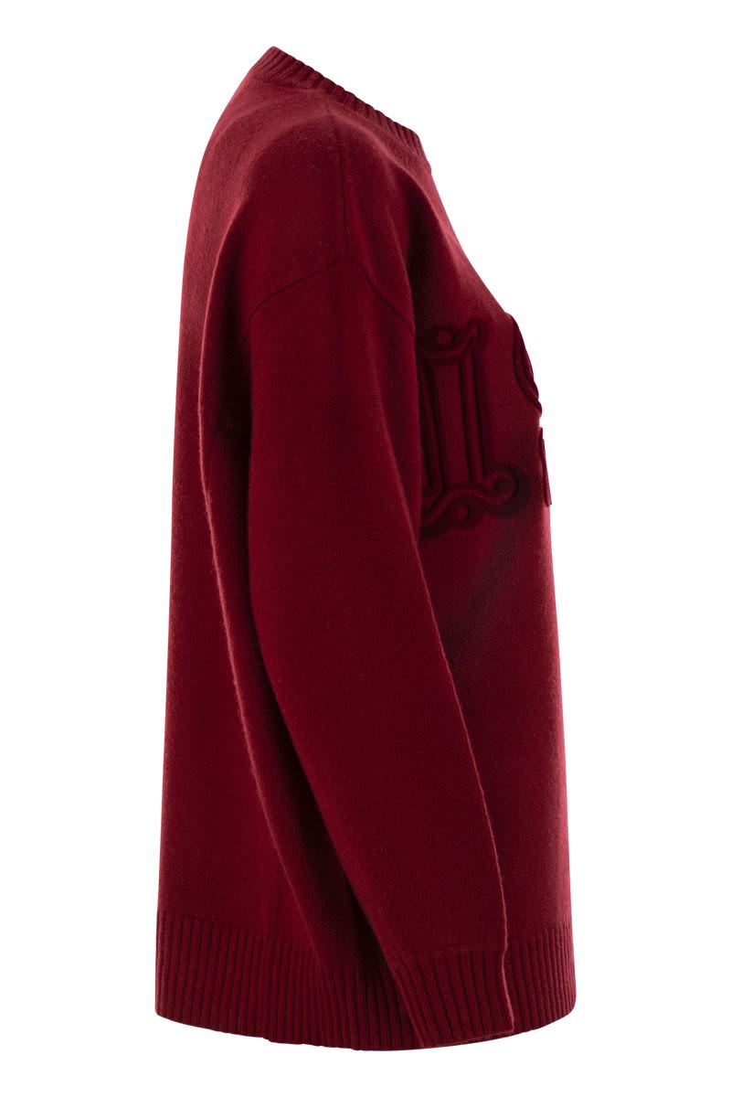 MAX MARA Oversized Monogram Pullover in Wool & Cashmere - Relaxed Fit