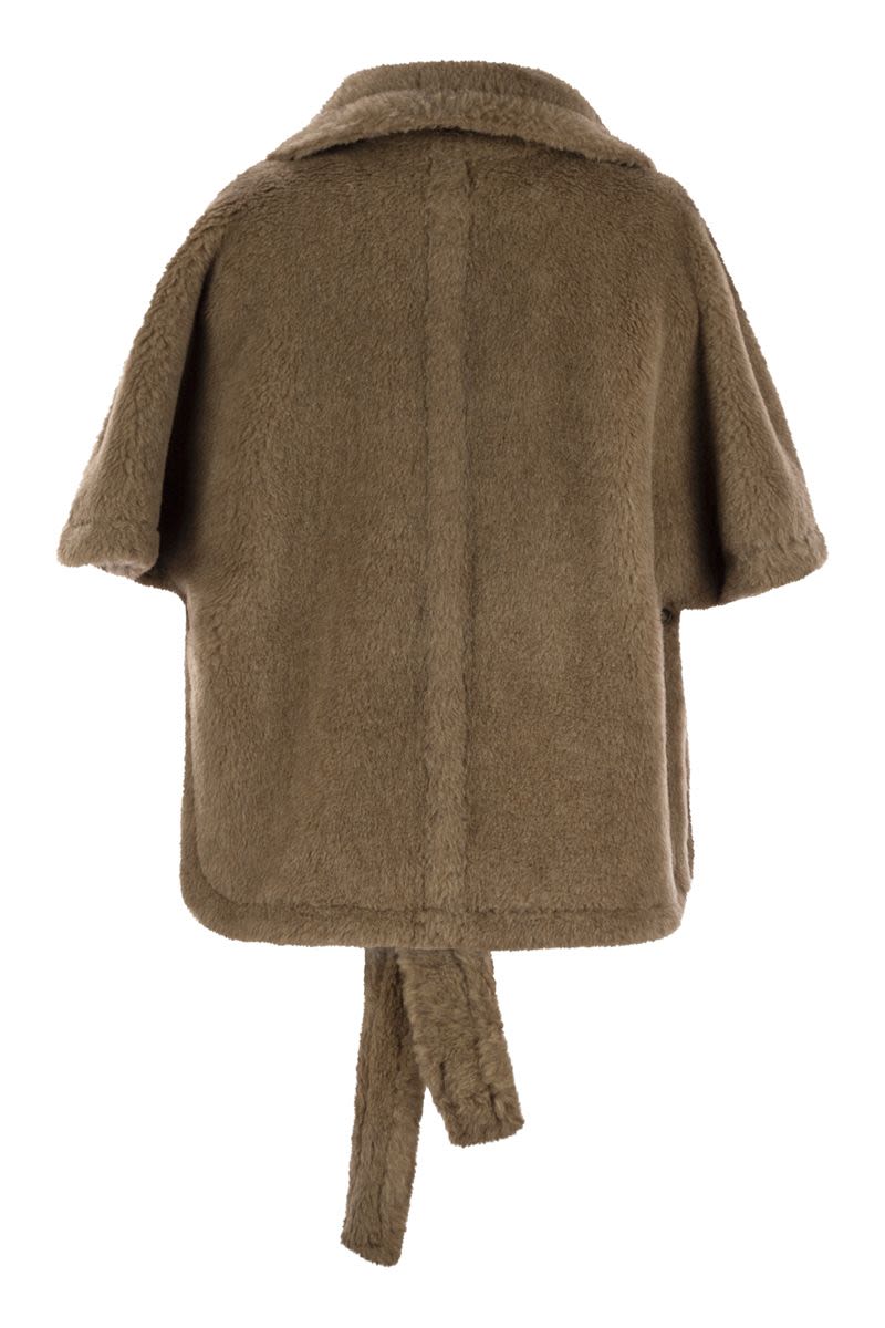 MAX MARA Mini Teddy Fabric Jacket with Waist Belt