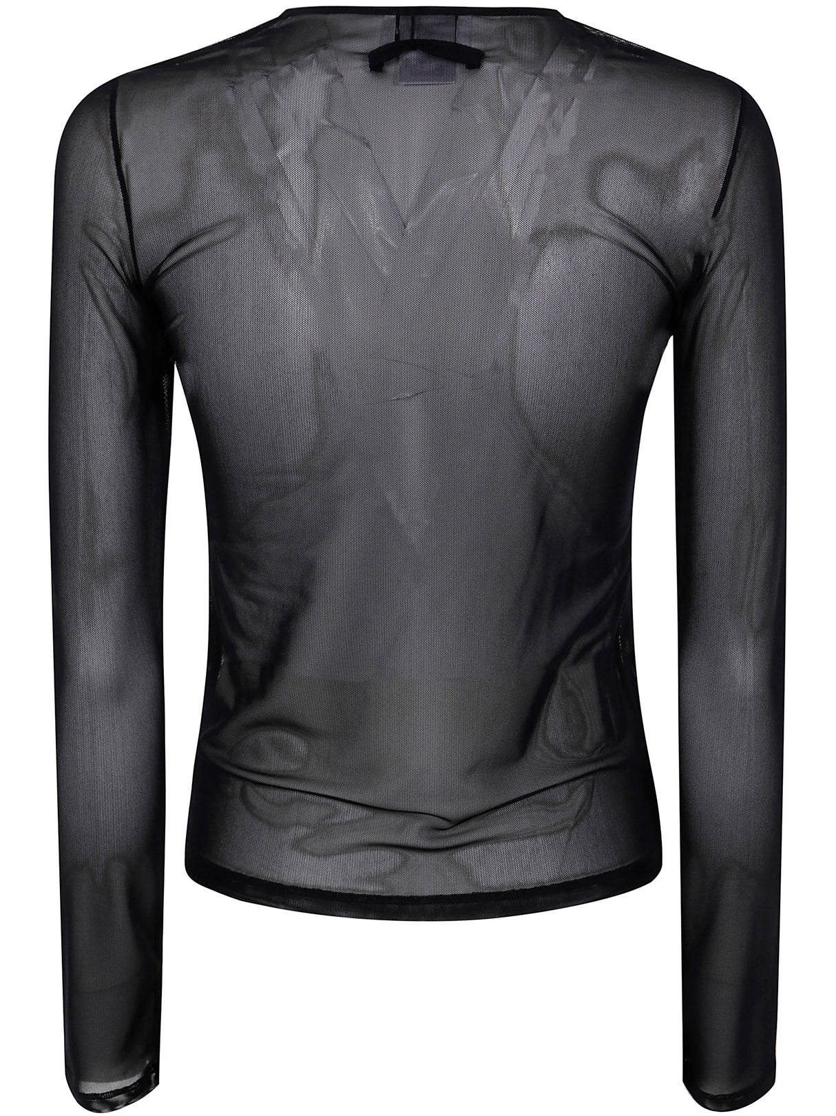 JEAN PAUL GAULTIER Mesh Long Sleeve Top with Velvet Flock