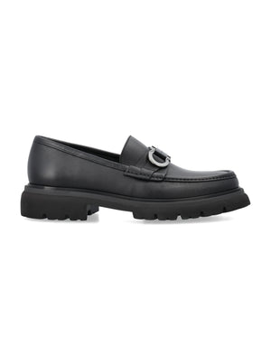 FERRAGAMO Luxury Moccasins with Gancini Hook Ornament for Men