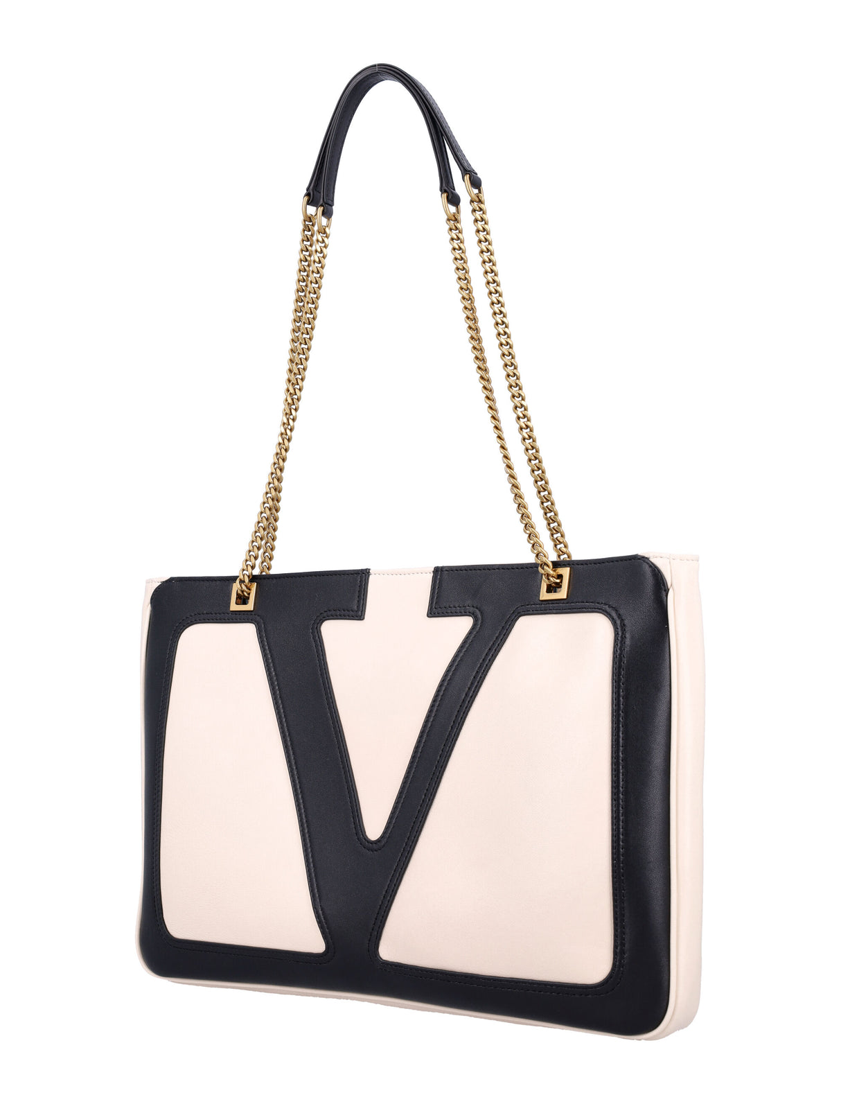 VALENTINO GARAVANI Medium Shopping Handbag with Chain and Leather Straps