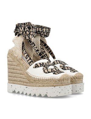 STELLA MCCARTNEY Gaia Platform Espadrille Wedges 13 CM Heel